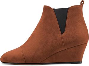 Женские ботильоны Castamere с массивным каблуком, средней высоты, круглым носком, на щиколотке, короткие, без застежки, классические для платья, вечеринки и офиса, каблук 2,0 дюйма, Brown