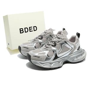 Амортизирующие дышащие низкие кроссовки на платформе для женщин BDED, серебристо-розовые