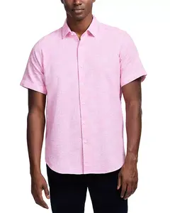 Текстурированная тканая рубашка с коротким рукавом Reid Robert Graham, розовый