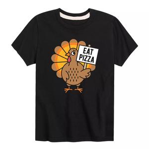 Футболка с рисунком Дня благодарения для мальчиков 8–20 лет Eat Pizza Turkey Licensed Character