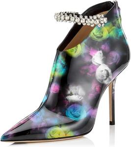 Женские ботильоны XYD на высоком каблуке с кристаллическим ремешком, вечернее платье, острый носок, высокие каблуки