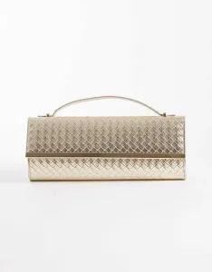 Золотистый удлиненный клатч с ткаными деталями True Decadence
