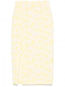 MSGM юбка миди с цветочным узором, желтый