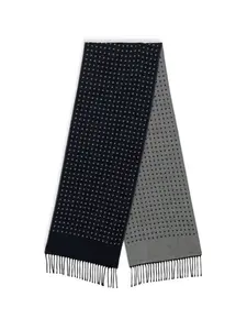 Шерстяной шарф в горох с бахромой Brooks Brothers, синий