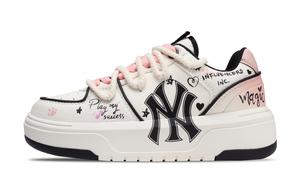 MLB Стойкие к истиранию скейтерские кеды low top unisex цвета beige pink