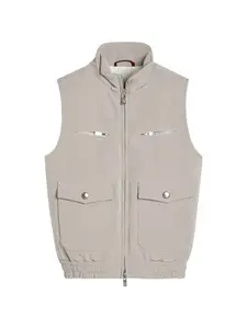 Жилет с принтом Brunello Cucinelli Kids, коричневый