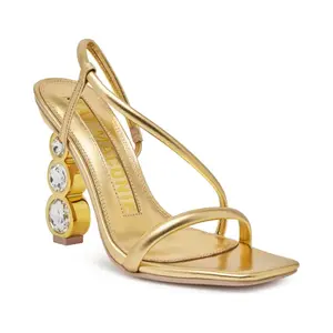 Кожаные босоножки на каблуке кабита Kat Maconie, золотой