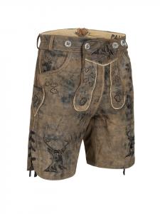 PAULGOS Кожаные шорты, натуральная кожа, модель HK4 ANTIK, цвет виски-коричневый