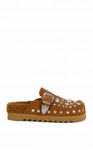 Женские сабо Chatter Sherpa с подкладкой коричневого цвета AZALEA WANG