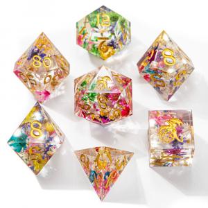 Аксессуары Hymgho Premium Gaming Sharp-Edge Polyhedral Dice Set: Captured Magic - Essence of Spring (7)