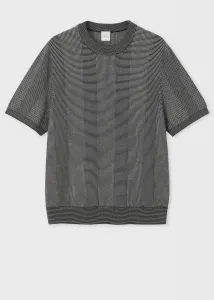 Вязаная футболка с круглым вырезом и графическим клетчатым узором