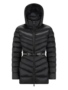 Пуховик с капюшоном и поясом CAPE HORN, черный