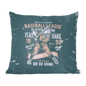 Декоративная подушка MuchoWow, подушка для дивана, декоративная подушка для гостиной, 60 х 60 см, винтаж - скелет - бейсбол - чехол на подушку - хлопчатобумажная ткань - декоративные чехлы на подушки