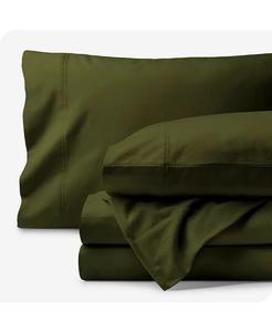 Комплект простыней из органической фланели Queen Bare Home, зеленый