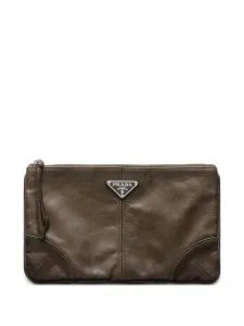 Кожаный кошелек Prada, коричневый