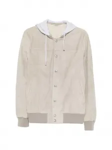 Замшевая куртка с капюшоном Eleventy, бежевый