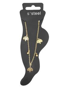 Adeliás Женский кулон - кулон «Древо жизни» из нержавеющей стали с золотым покрытием