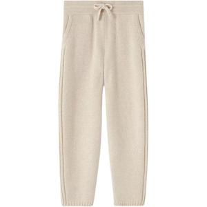 Детские вязаные спортивные штаны SS26 Loro Piana, natural mixed color