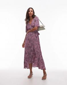 & Other Stories Платье-халат midaxi с розовым абстрактным принтом