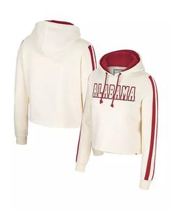 Женская укороченная толстовка с капюшоном Cream Alabama Crimson Tide Perfect Date Colosseum
