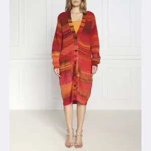 Кардиган классического кроя с добавлением шерсти Patrizia Pepe, оранжевый