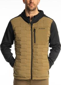 KLIM Мужская утепленная толстовка Boulder Stretch Down Hybrid Hoodie, Dark Olive - Black