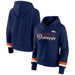 Женская толстовка с капюшоном и темно-синим пуловером с логотипом Fanatics Denver Broncos, цвет Den Navy