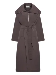 Пальто на молнии с поясом SPORTMAX, коричневый