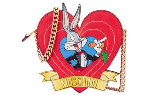 Сумка в форме сердца из полиуретана, через плечо, на пояс, женская красная MOSCHINO