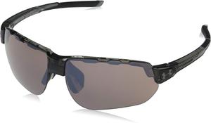 Очки Under Armour Conquer Gloss Gray Smoke с оправой, черной резиной и тюнингованными дорожными линзами, один размер