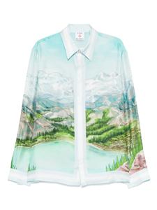 Casablanca шелковая рубашка, синий