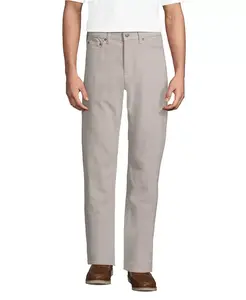 Мужские брюки классического кроя с 5 карманами из вельвета Lands' End, черный