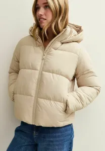 Зимняя укороченная куртка-пуховик с капюшоном New Look, Off White