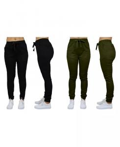 Женские базовые брюки-джоггеры из эластичного твила, упаковка из 2 шт Galaxy By Harvic, коричневый