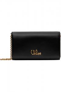 Кошелек на цепочке Chloé с фирменным клапаном Chloé, черный