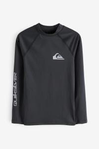 Обтягивающая молодежная спортивная футболка с длинными рукавами для мальчика Quiksilver, черный