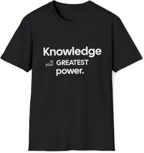 Футболка с мотивирующей надписью Knowledge is Power, унисекс