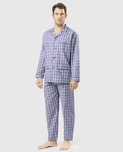 Мужская длинная пижама из ткани светло-голубого цвета El Búho Nocturno, светло-голубой