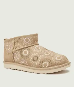 Классические ультраминиатюрные зимние ботинки Sun Stitch Ugg, бежевый