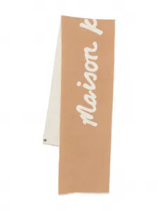 Шарф с надписью от руки Maison Kitsuné, коричневый