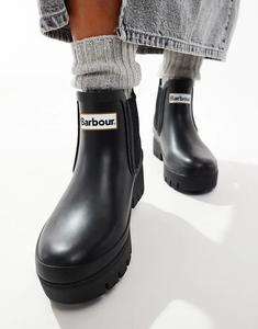Сапоги женские Barbour Chelsea Halton резиновые массивные, черный