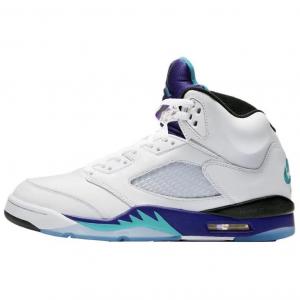 Кроссовки Air Jordan 5 Vintage Basketball Shoes Unisex High-top White/purple, фиолетовый