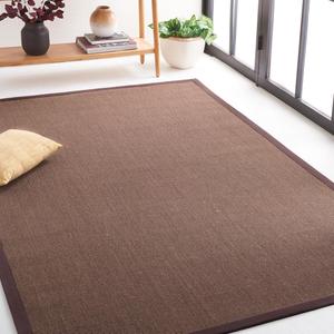 Ковер SAFAVIEH, 153 x 244 см, Natural Fiber Collection, Brown & Brown, дизайн Border Sisal, простой уход, идеален для помещений с высокой проходимостью в гостиной, спальне (NF131C)