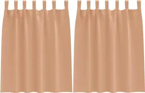 Плотные шторы с кольцами, 2 шт., светло-коричневые, 140 x 140 см vidaXL