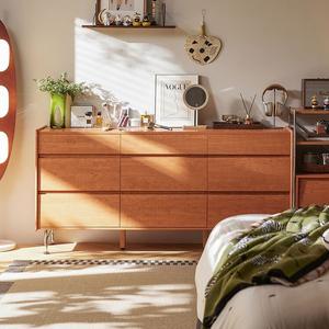 Lin'S Home Furnishing Комод настенный для гостиной и спальни, 9 ящиков, цвет warm wood, модель kq3e