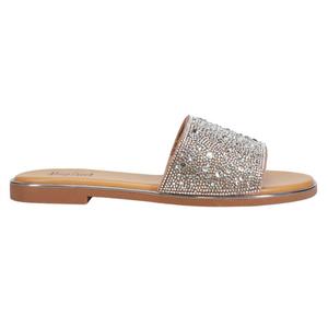 Women's Clear Stone Flat Sandal In Clear Jewels Corkys Footwear, Clear Jewels