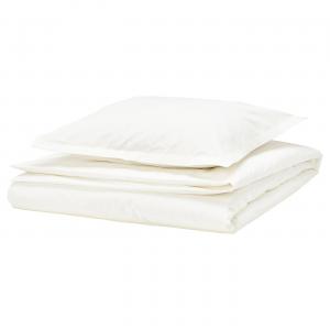 Пододеяльник и наволочка, белые, 150х200/50х60 см Hampflockel IKEA