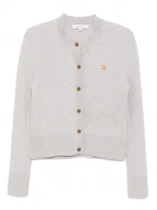 Кардиган с нашивкой Baby Fox Patch Maison Kitsuné, серый
