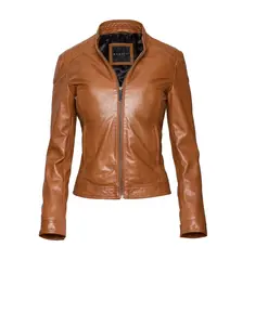 Элегантная кожаная куртка со стильными деталями. Bugatti, коричневый