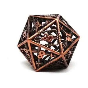 Металл d20 – Полый кубик божественного возмездия – Медь, Dice - Metal Single Dice (Easy Roller Dice)